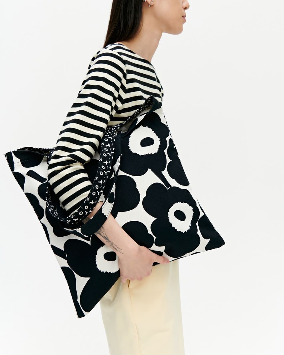 松屋銀座店限定 マリメッコ ロゴ柄トートバッグ marimekko
