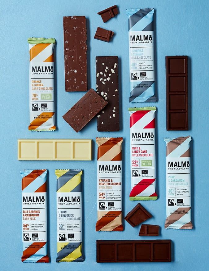 Malmö Chokladfabrik Malmö Chokladfabrik チョコレートバー 各518円 各702円