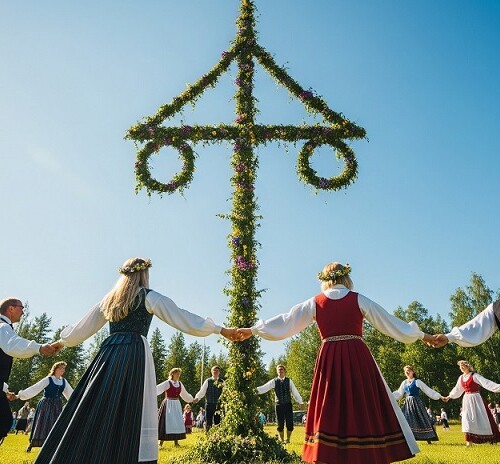 スウェーデンのミッドサマーのイメージ画像